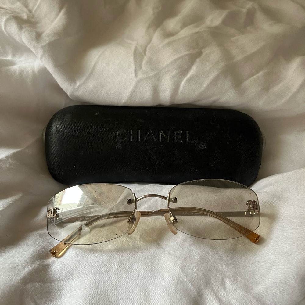 CHANEL Gold and Brown Sunglasses